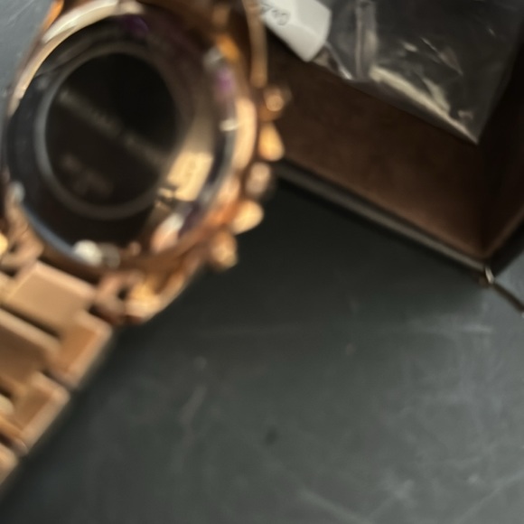 Michael Kors Rose Gold Large Face Crystal Trim Watch - Picture 4 of 11